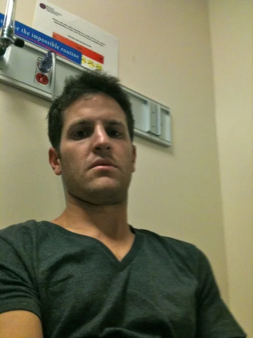 At the hospital after the accident