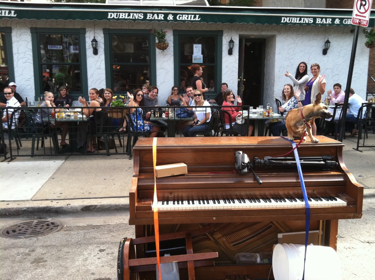 My defining moment in Chicago. I walked up to Dublins Restaurant where there were about 40 people eating lunch outside. I told everyone that