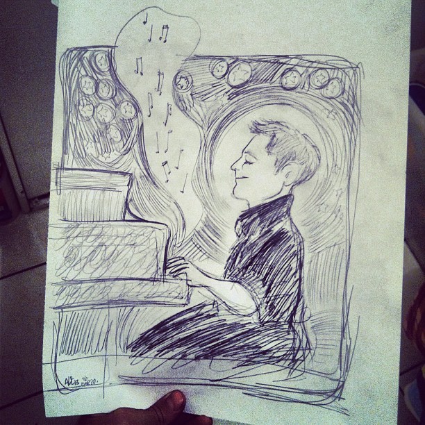 As i was playing piano in Santa Tecla last night this girl named Alejandra came up to me and gave me this drawing. I love the people here! This is her Tumblr: h